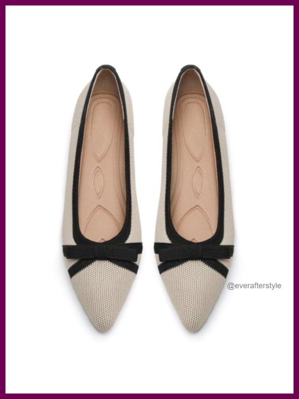 Pointed Toe Knit Ballet Flats Women Foldable Comfort Shoes